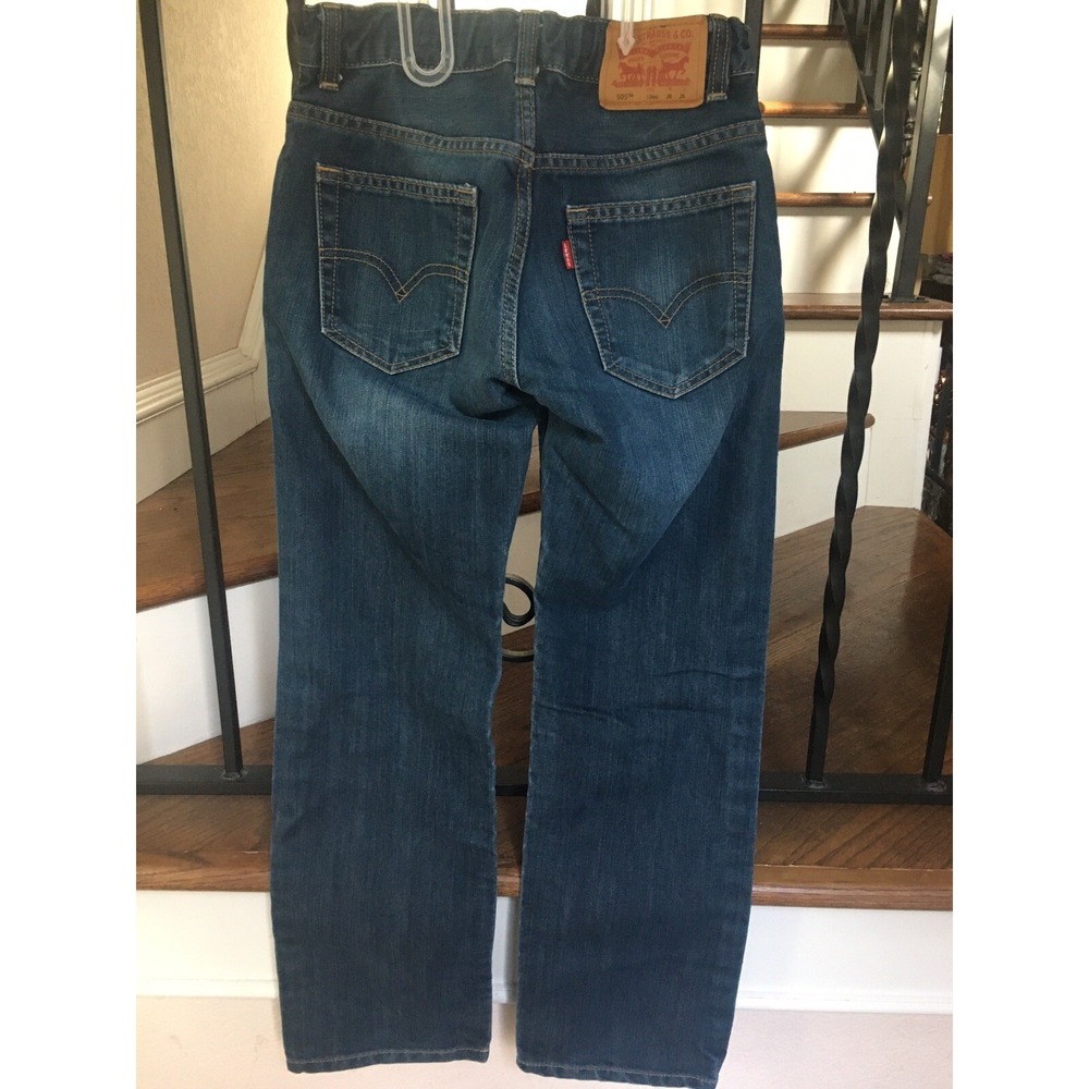 Boy's Size 12 Regular Levi's 505 Jeans 26W 26L Adjustable Waste Blue Straight